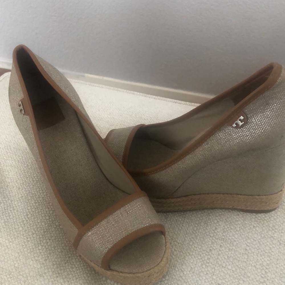 Tory Burch Wedge Linen Heels